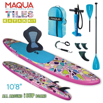 Maqua Tiles Kayak Kit 10'8&quot; Inflatable Stand Up Paddle Board